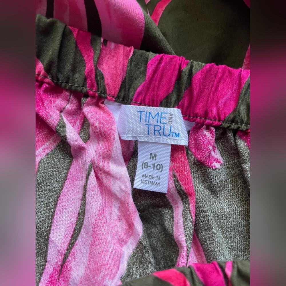 Time and Tru Pink and Green Midi Dress - Picture 6 of 7